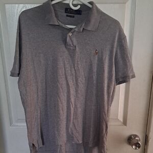 Polo by Ralph Lauren Men's Grey Cotton Polo Shirt